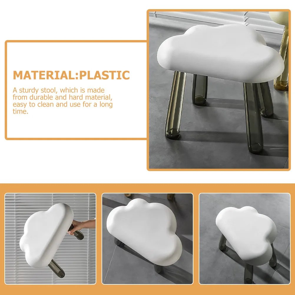 Solid Small Low Stool Cloud Shape Household Shoe Changing Step Stool Sturdy Antislip Footstool Computer Chair