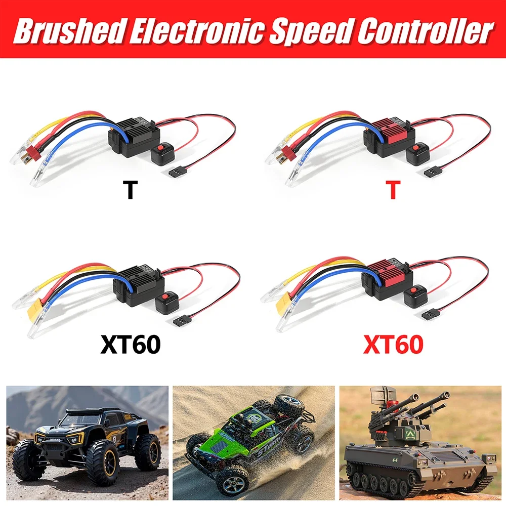 HG1060 60A Wasserdichter bürstengebundener ESC-Motorregler für RC-Autos mit Überhitzungsschutz, kompatibel mit 1/10 Maßstab Offroad-Fahrzeugen – Detail 3