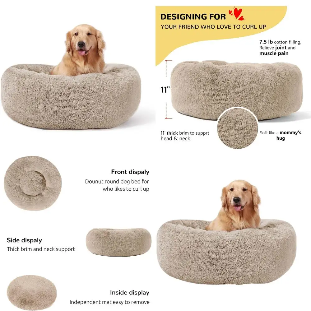 

Кровать для собак Serene в форме пончика, очень большое 36, домашнее гнездо для больших собак