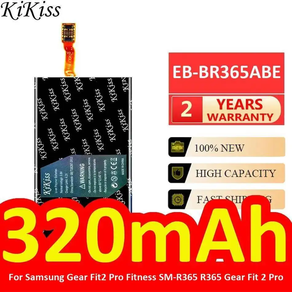 Высокоэффективная батарея EB-BR365ABE для часов Samsung Gear Fit 2 Pro Fitness SM-R365 R365, 320 мАч, длительное время работы