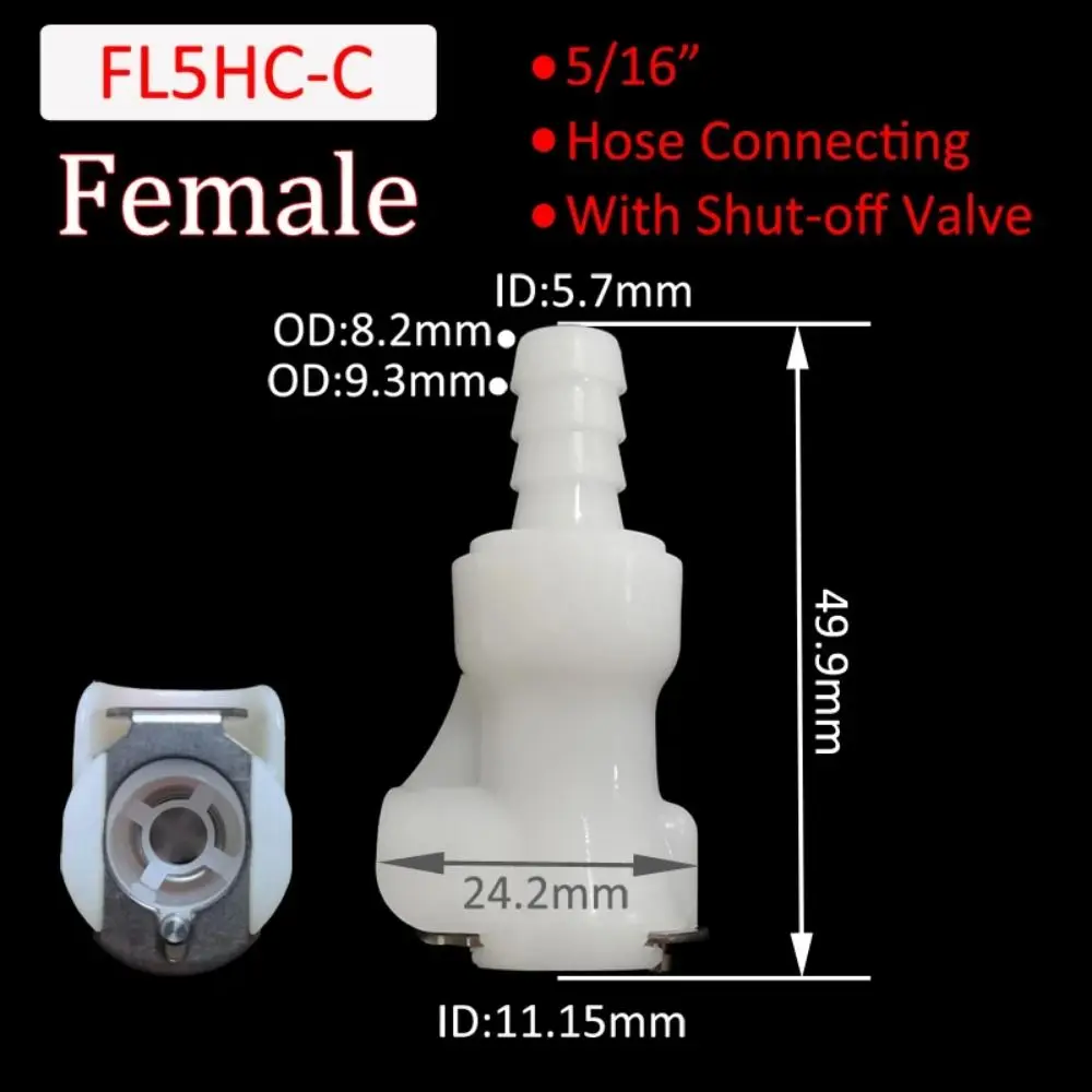 1Pcs Disconnect Fitting Coupling Hose Joint Tube Connector Male Female Hose Barb Valved 5/16 3/8 Quick Shut-Off Quick Coupler