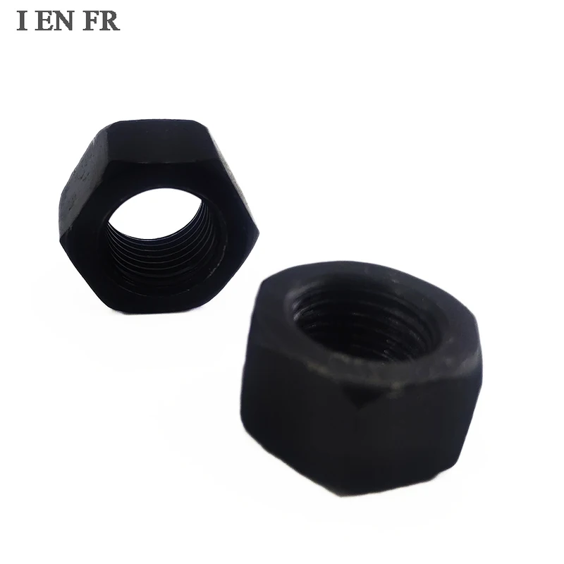 1-25Pcs M3 M4 M5 M6 M8 M10 M12 M16 M18 M20 M24 M27 M30 High Quality Black 8 Grade Carbon Steel Hexagon Hex Nut DIN934 GB6170