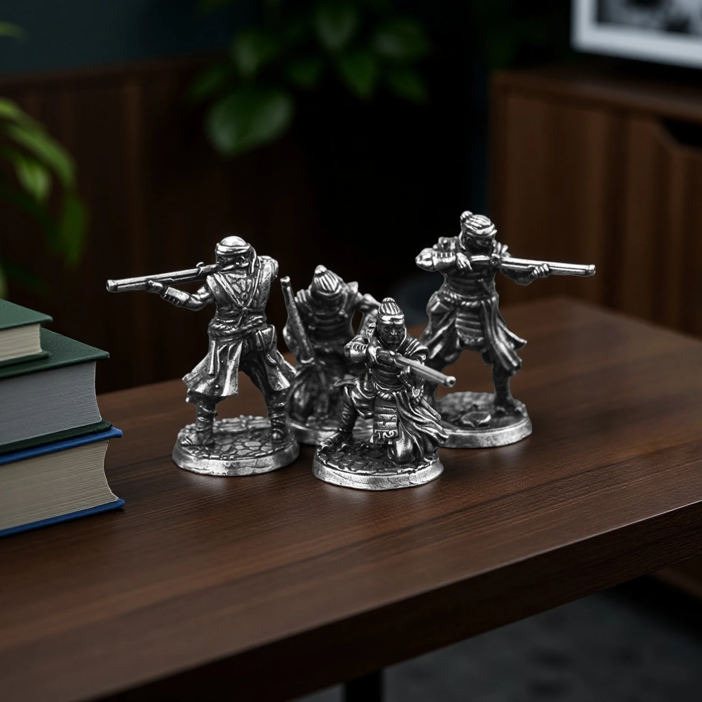 

Samurai Warrior Mini Statue - Metal Soldier Figurine for Desktop Display, Ancient Military Model Collectible​​