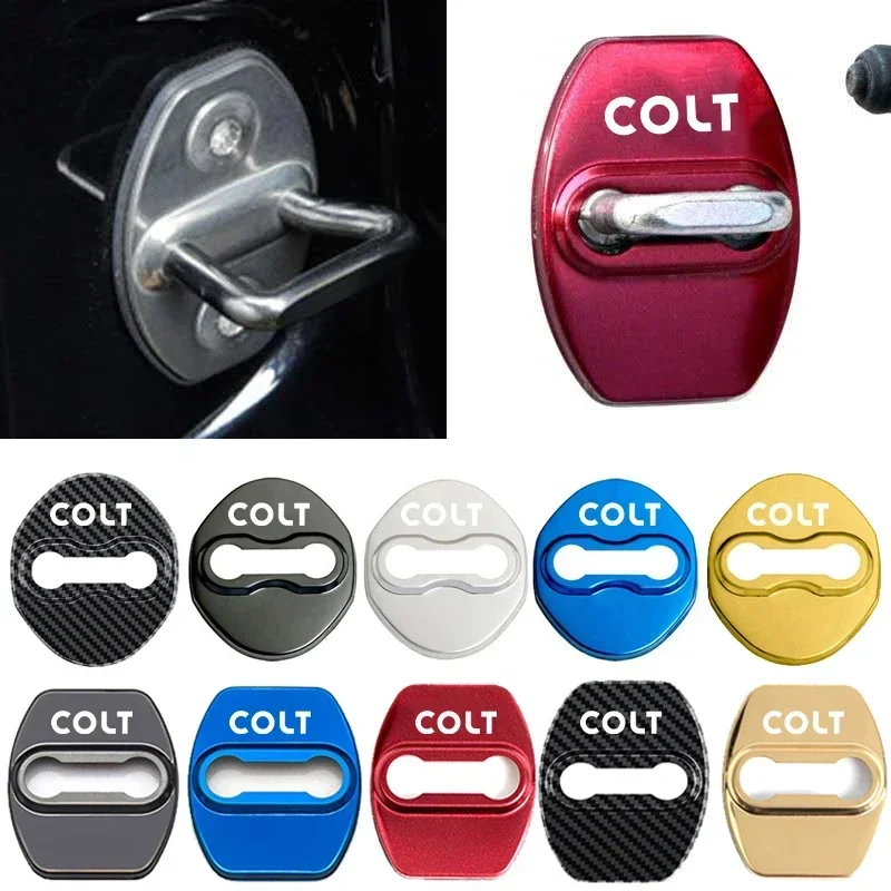 4pcs Car Protecte Door Lock Cover Case Stainless Steel Buckle for Mitsubishi Colt Badge Auto Styling Accessories Decoration