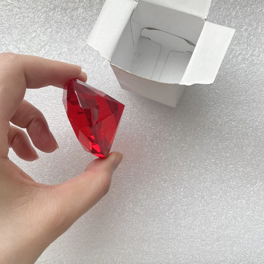 30mm-120mm Crystal Diamond Red Color Paperweight k9 Meterial Glass Desktop Spare Parts