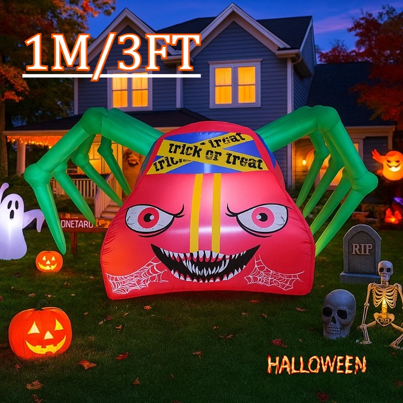3ft infláveis brinquedos halloween carro de corrida verde frank condução carro inflável embutido luz led explodir quintal para decoração ao ar livre