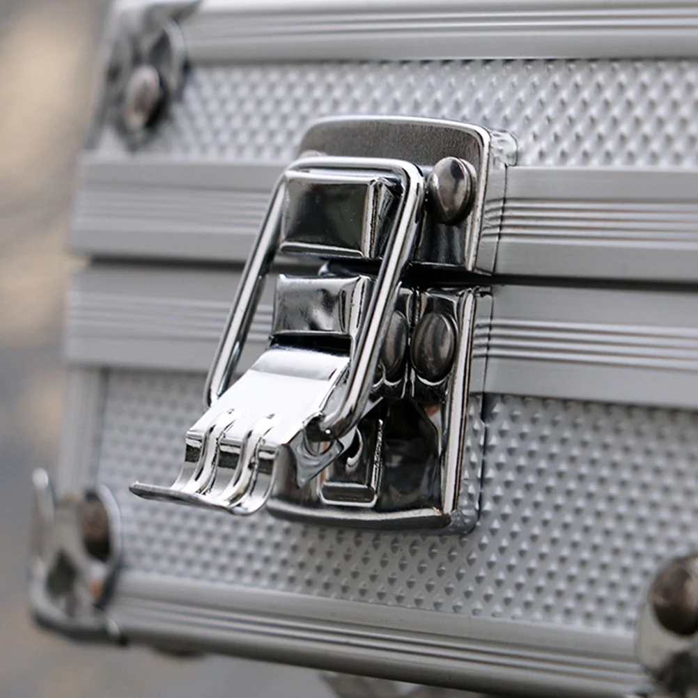 

Aluminum Alloy Box 110*110*60Mm Dustproof Storage Container With Sponge Insert Lockable Carry Case For Tattoo Accessories