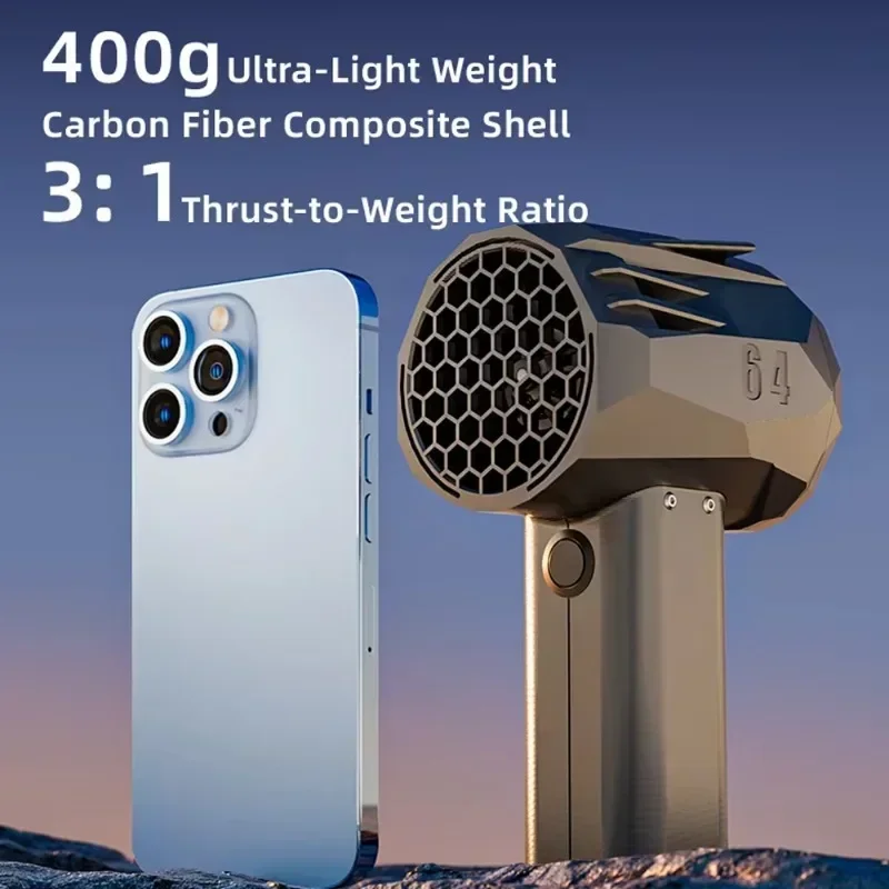 X64 High-Power Brushless Motor Turbojet Blower 240km/h Wind Speed Car-Mounted Handheld Dual-Use Duct Fan for Automotive Cleaning