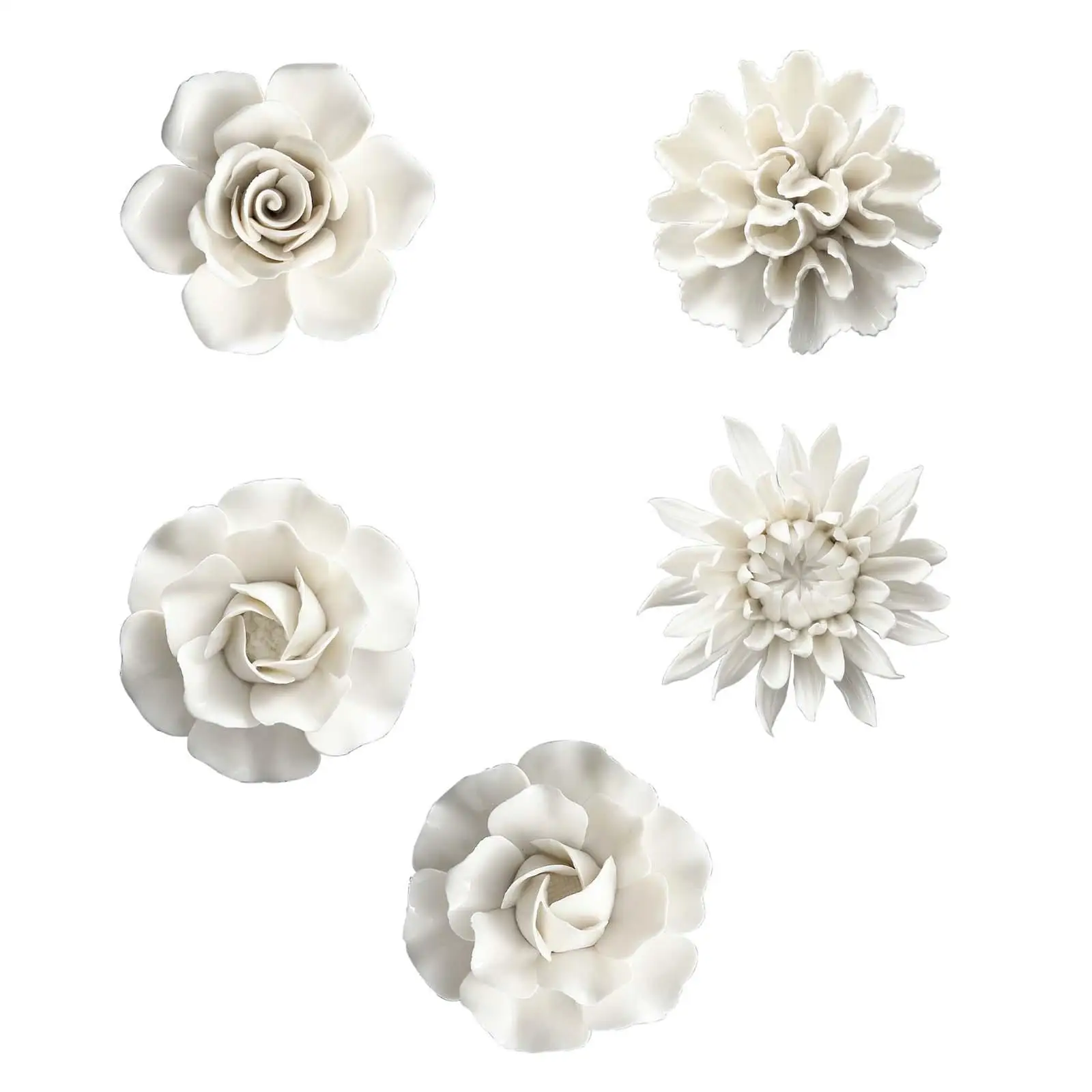 

Hanging Wall 3D Ceramic Flower Wall Decor Artificial Flower for Office Home Handcrafted Ceramic Flowers Sculpture Hanging Decor