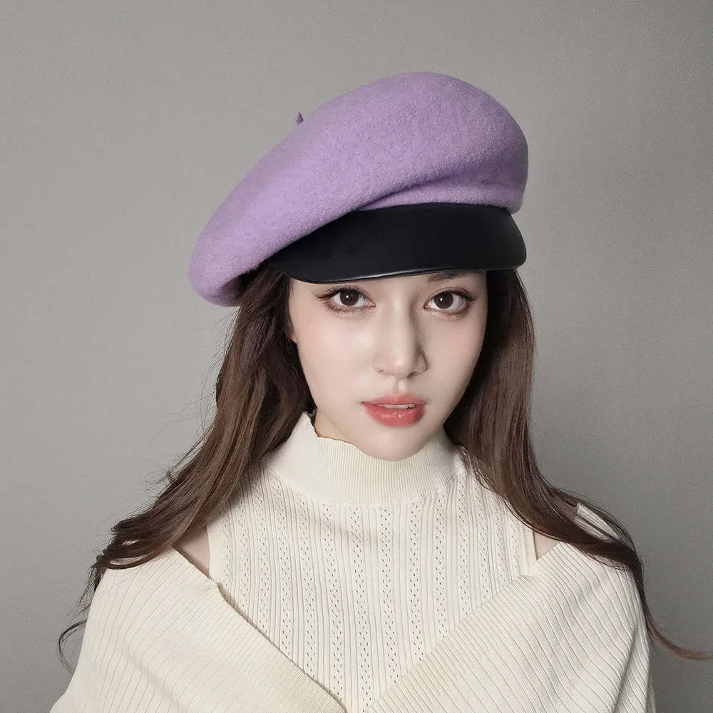Béret Laine Newsboy Femme Et Fille – Chapeau Plat Hiver Élégant Et Doux, Style Parisien Classique, Couleurs Tendances