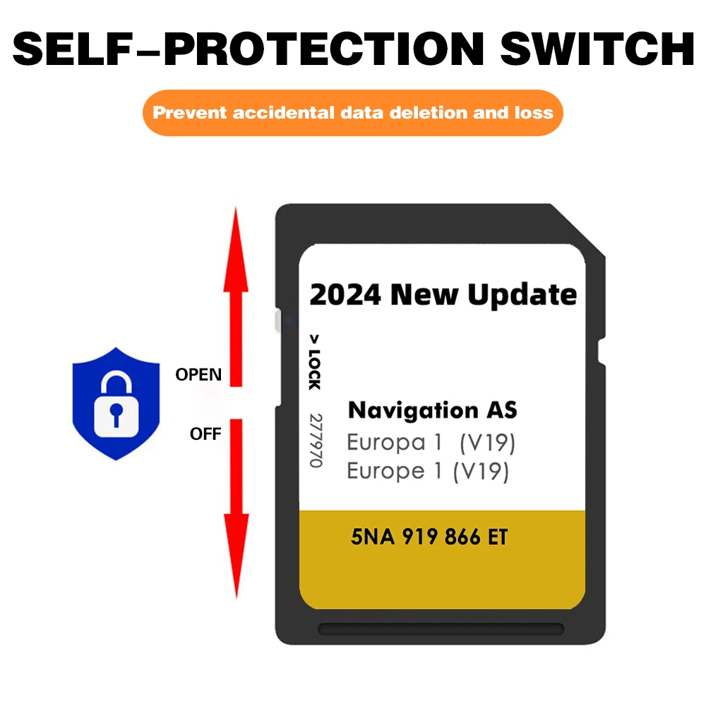 NEW for VW Discover Media Navigation AS V19 Map UK Europe 2024 Sat Nav SD Card 32GB Sharan 7N From 2015 Update