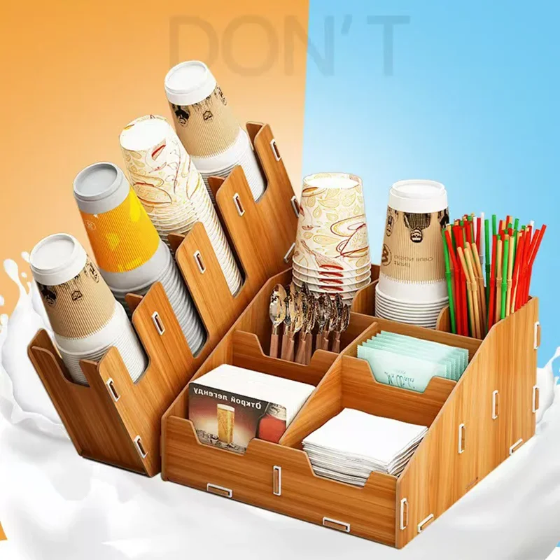 

Disposable Paper Cup Storage Shelf Tea Shop Take Cup Divider Coffee Bar Desktop Multifunctional Cup Holder for Commercial Use