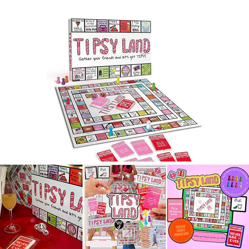 Tipsy Land Party Board Game A Fun Drinking Game For Friends