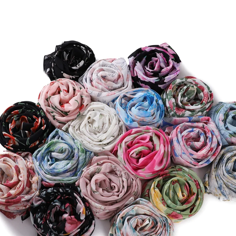 

New Flowers like Brocade Misty Rain in Southern Impression149-169Pearl Chiffon Printed Women's Toe Cap Scarf