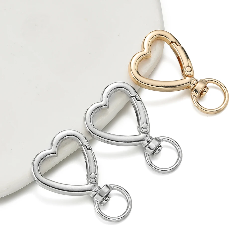 5pcs Metal Heart Lobster Claw Clasps