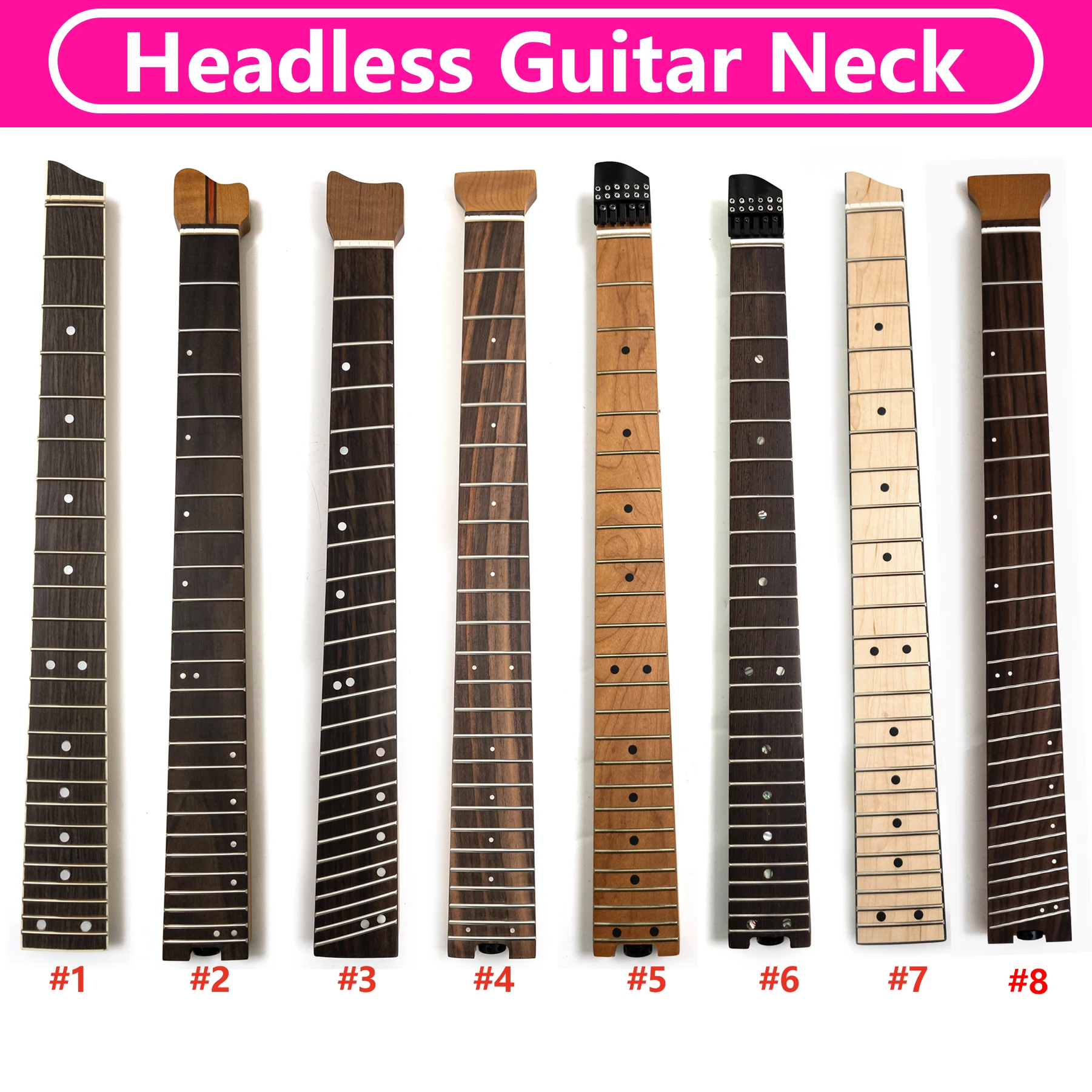 

Headless Guitar Neck 24 Frets 25.5 Inch Bolt on For 6 String Electric Guitar Roasted Maple Wenge Maple DIY Replacement