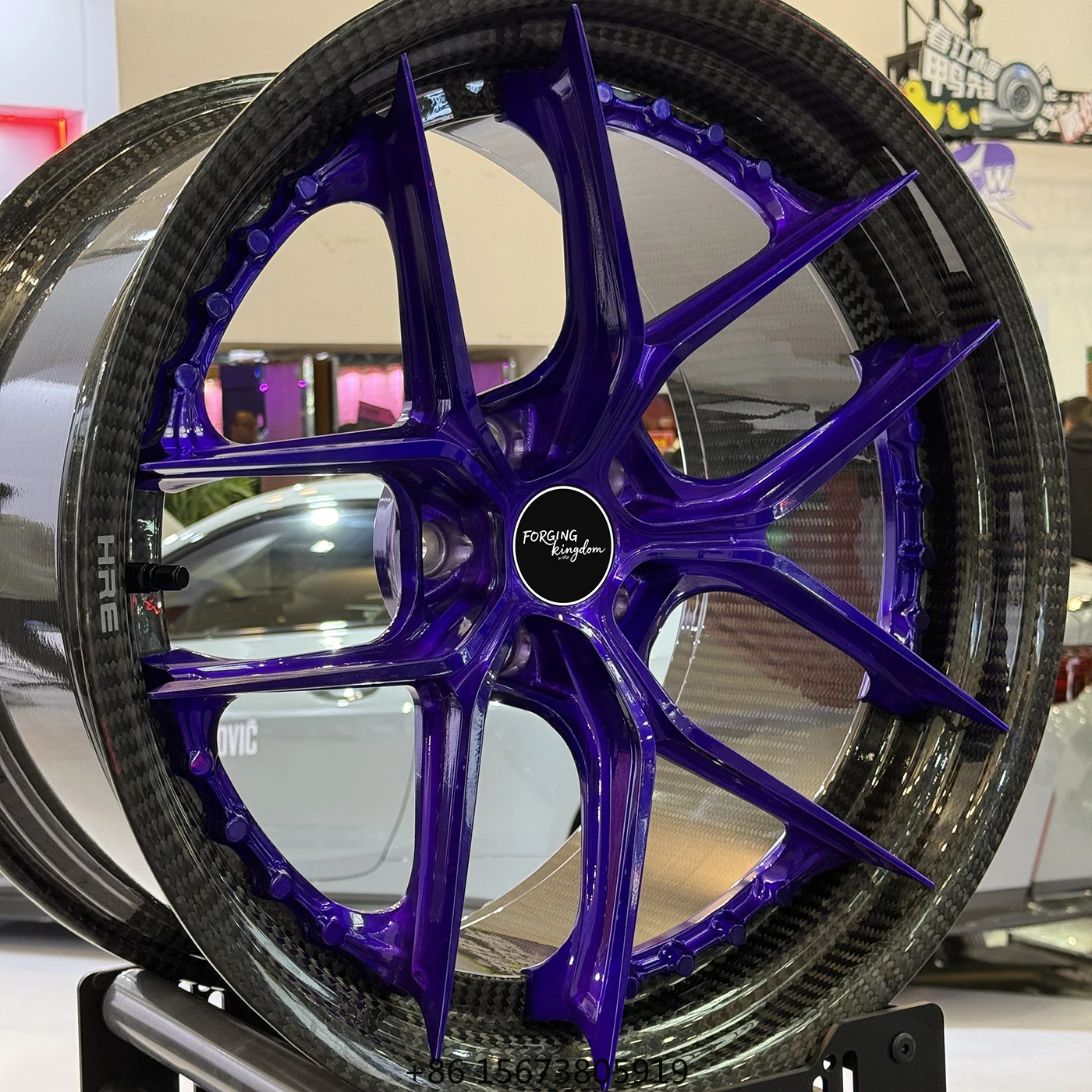 Carbon Fiber Process Dual-piece Forged Aluminum Alloy Wheel Matte Black New 17-26 Inch 5*112/5*114.3/5*120/5*130