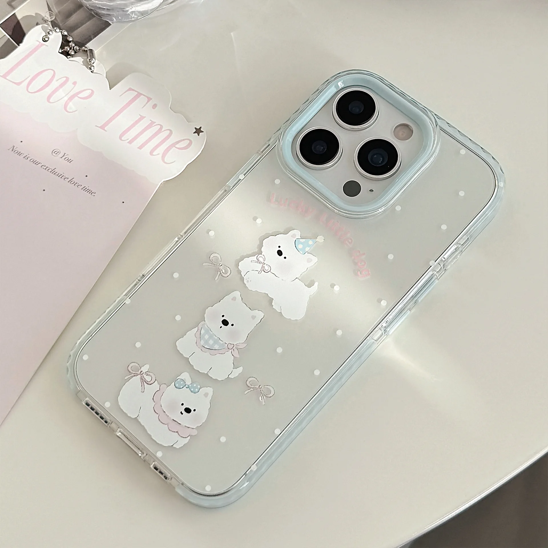 

Sweet Cartoon Puppy Silicone Transparent Suitable Soft Mobile Phone Case For iPhone15POR/16promax Phone Case For iPhone13/14pro