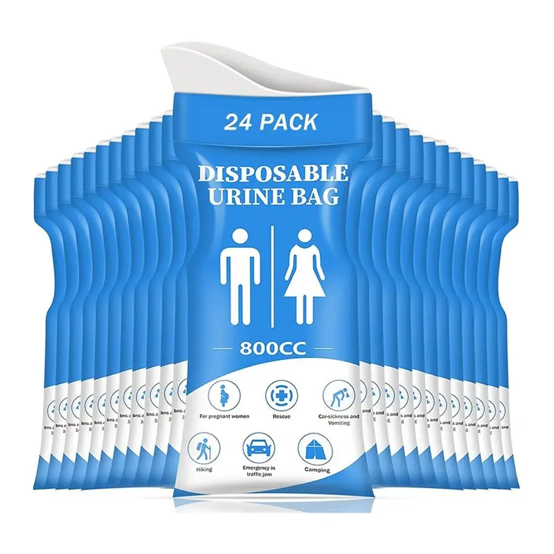 

【ЭЛЕКТРОННЫЕ АКСЕССУАРЫ】Одноразовые мочеприемники, 24 шт., дорожные мочеприемники для женщин/мужчин, 800 мл, портативные мочеприемники для экстренных случаев и V-образные мочеприемники.