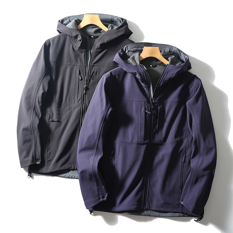 

Мужская демисезонная куртка Softshell с флисовой подкладкой, ветрозащитная, водонепроницаемая, с капюшоном, для активного отдыха, стандартный крой