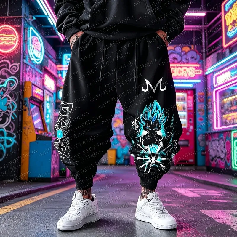 Dragon Ball Herren-Jogginghose Herbst/Winter Trend Retro Anime-Druck Lässige Workout-Hose Harajuku Übergröße Hip-Hop-Hose