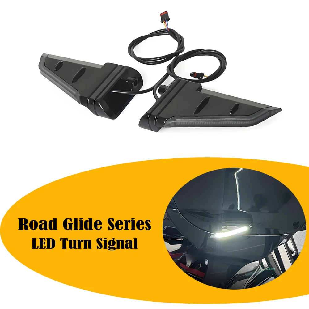 

Motorcycle Side LED Turn Signal Light Brake Flowing Fit For Road Glide Custom FLTRX Ultra FLTRU Limited FLTRK 2015-2023