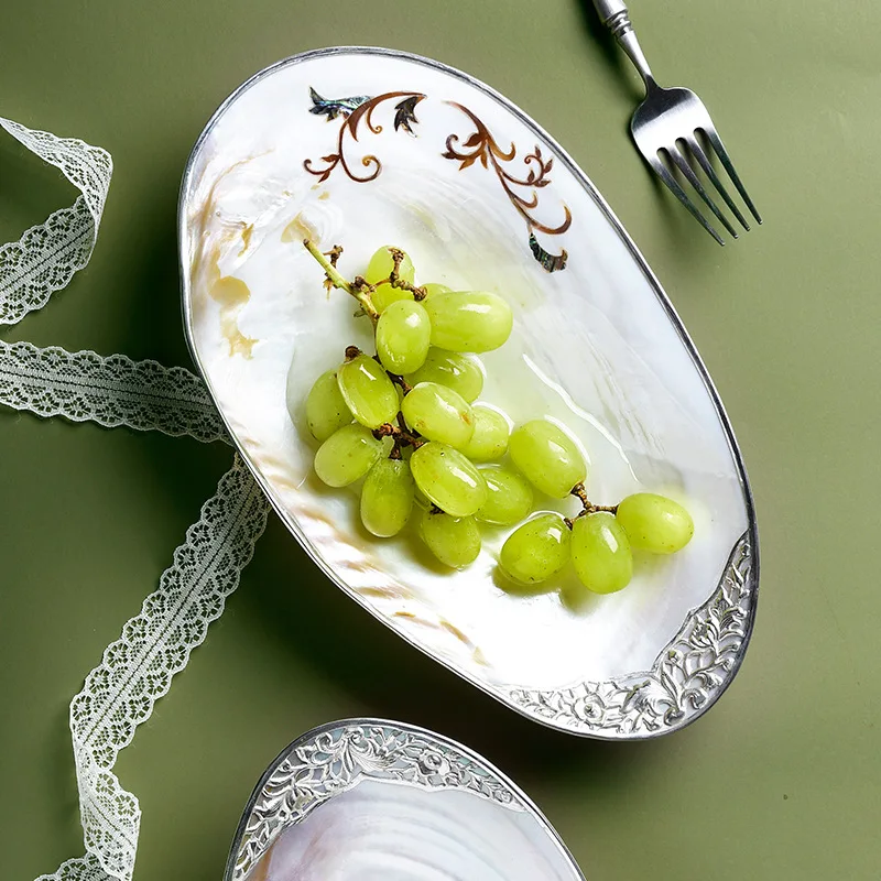 Vassoio di frutta Internet celebrità creativo guscio naturale vassoio creativo Vassoio di frutta Soggiorno tavolino di casa luce di lusso