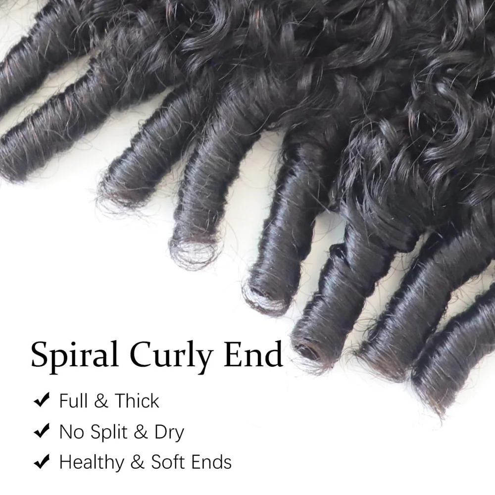 Burmese Real Human Hair Natural Color Spiral Hair Weft Extensions Quick Weave Bundle Wholesale For Full Head Sew In Weft Hair