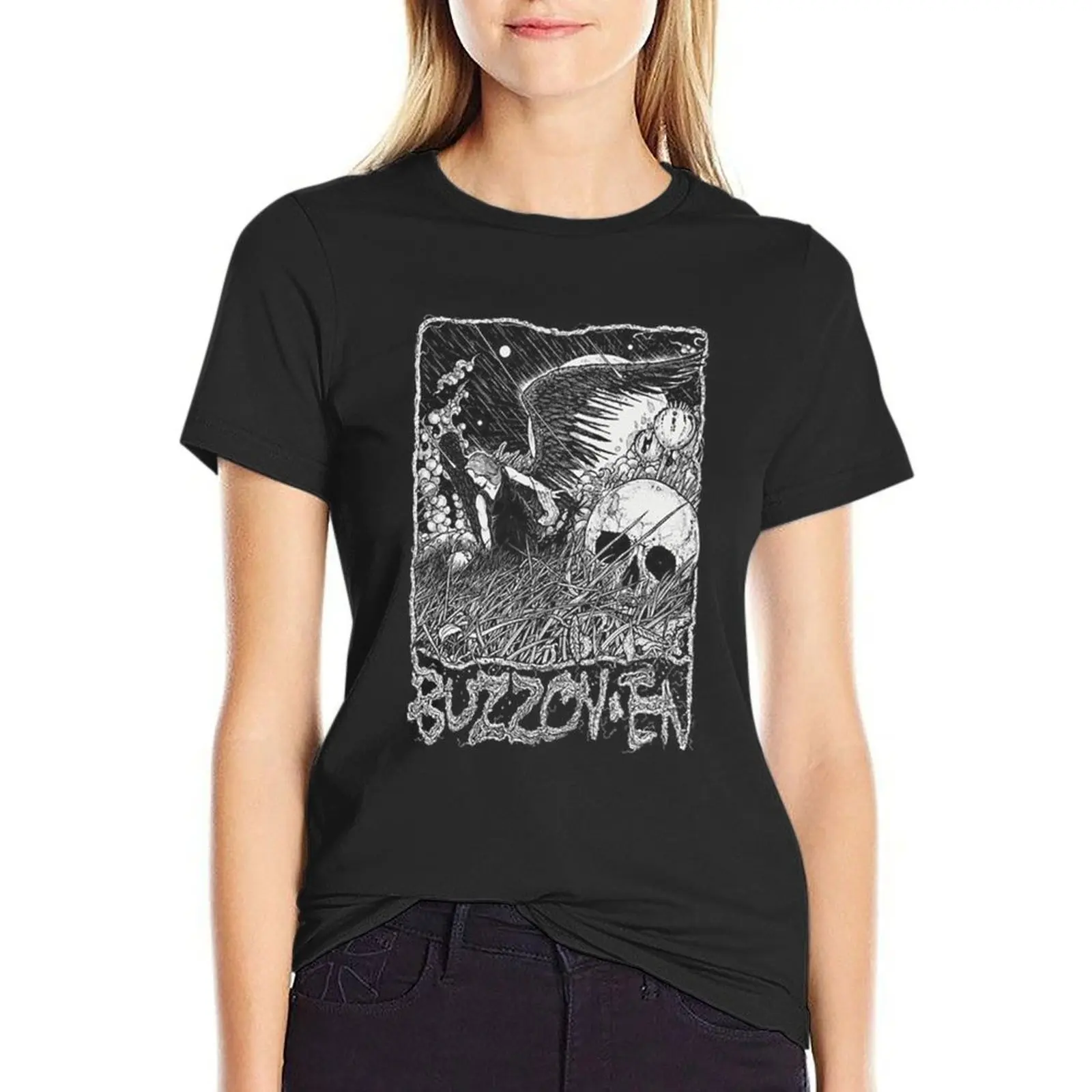 Buzzoven Apocalyptic Angel T-Shirt funny Female clothing sublime tight shirts for Women