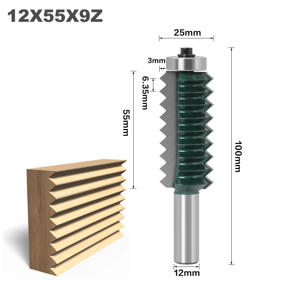 

Multi-Tooth Wave Pattern Router Bit 12mm Shank for Decorative Grooving and Wood Joinery