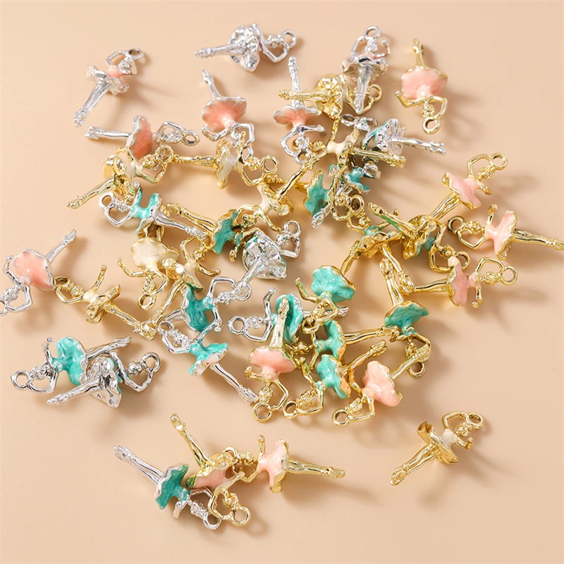 

20pcs 11x27mm Cute Enamel Dance Ballet Girl Charms Pendants for Jewelry Making Drop Earrings Necklaces Bracelets DIY Crafts Gift