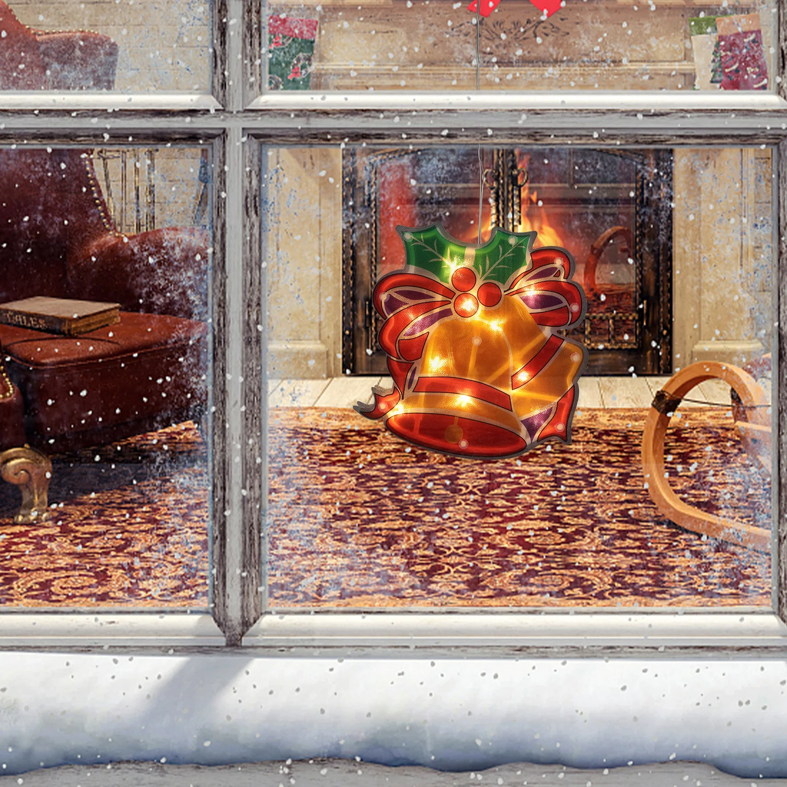 Christmas Suction Cup Hanging Light Pendant Window Shop Decoration Party Lamp Ornament Suction Light Decorative Lamp