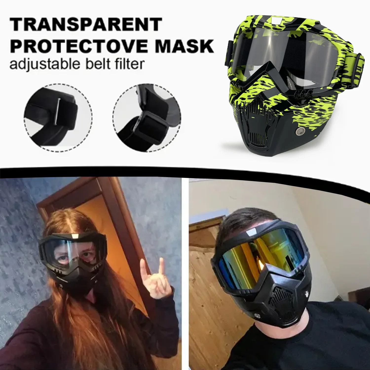 Motorcycle Mask Bicycle Riding Windproof Full Face Protective Mask High-quality Goggle Tactical Cycling Camouflage Forest