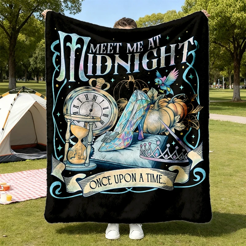 Meet Me At Midnight Flannel Blanket , Midnight Princess Flannel Throw, Fairy Tales Cozy Blanket, Spicy