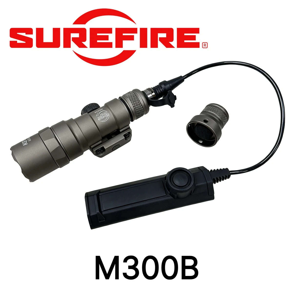 Tactical SureFire M300B M300C M600B M600C Metal Scout Light with Remote Pressure Switch and Tail Cap Switch Fits 20mm Rail