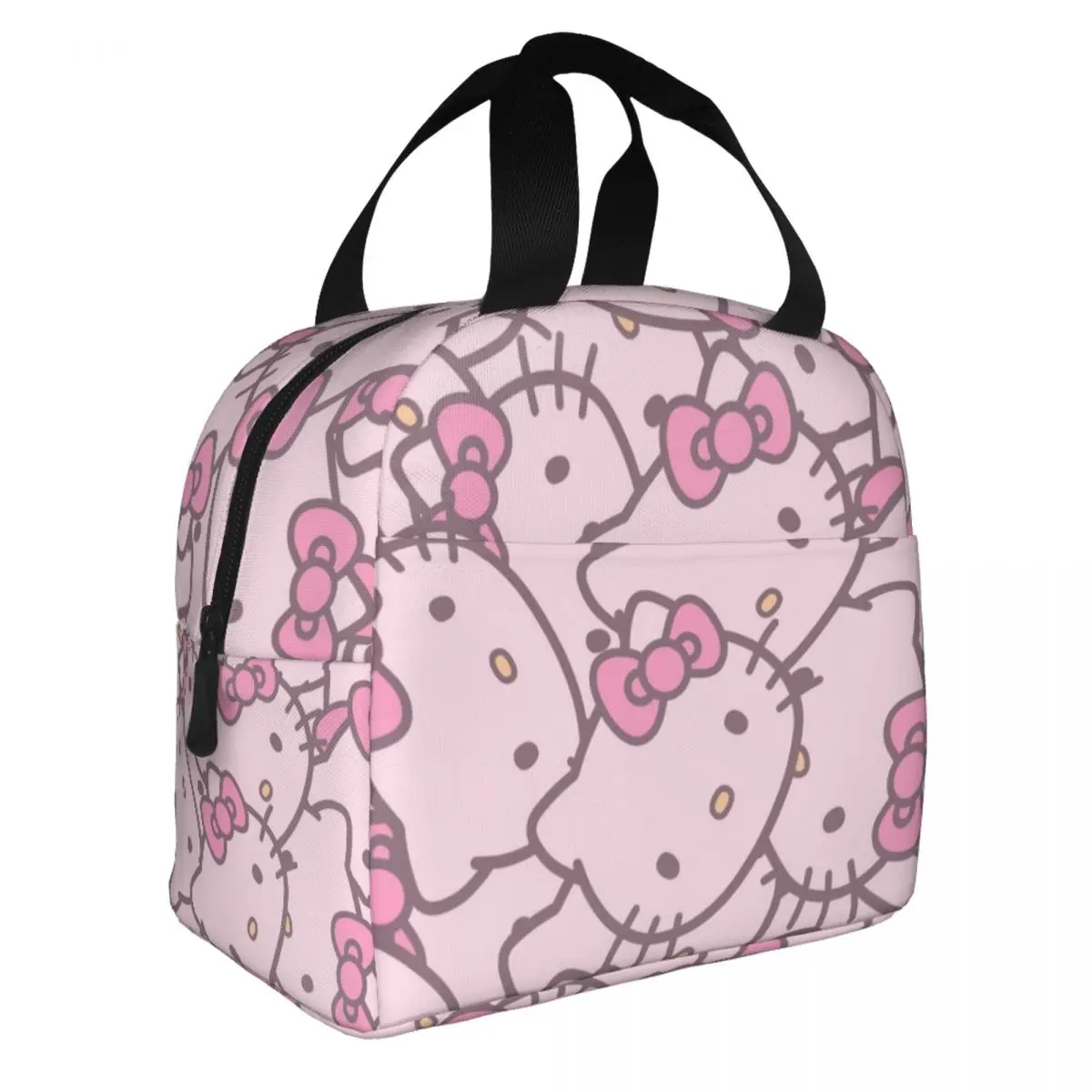 Hello Kitty Face Insulated Lunch Bags Thermal Bag Meal Container Cartoon High Capacity Tote Lunch Box Food Bag School Outdoor