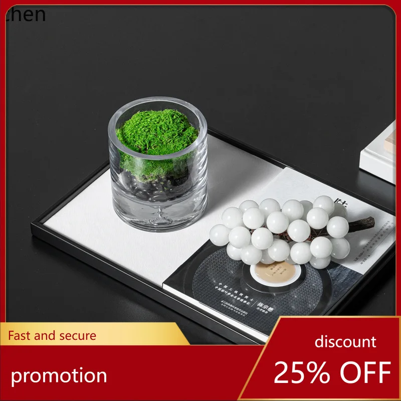

CZ Model Room Bedside Table Glass Moss Small Flower Arrangement Desktop Green Plant Soft Decoration Ornament
