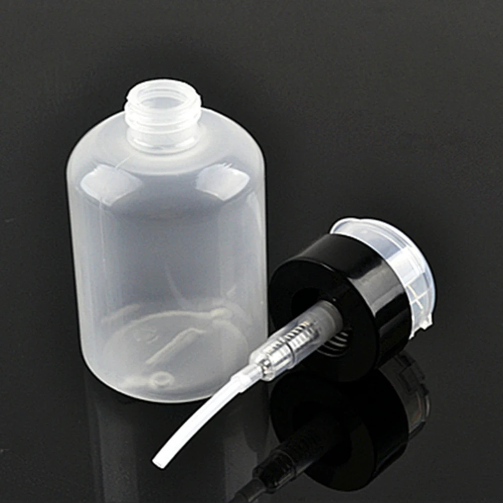 New Empty Pump Dispenser Nail Polish Liquid Alcohol Remover Cleaner Bottle Nail Art Tools 210ML Hot Manicure Beauty