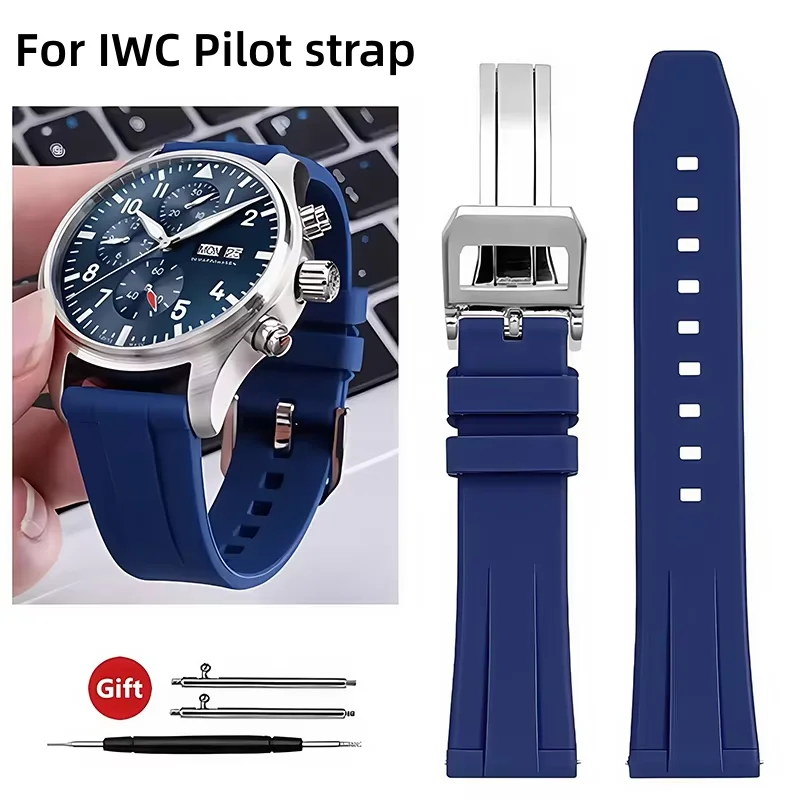 Para IWC Pilot Mark 18 Portofino Portugal 20 21 22mm correa de reloj de silicona deporte impermeable goma correa de reloj accesorios de pulsera