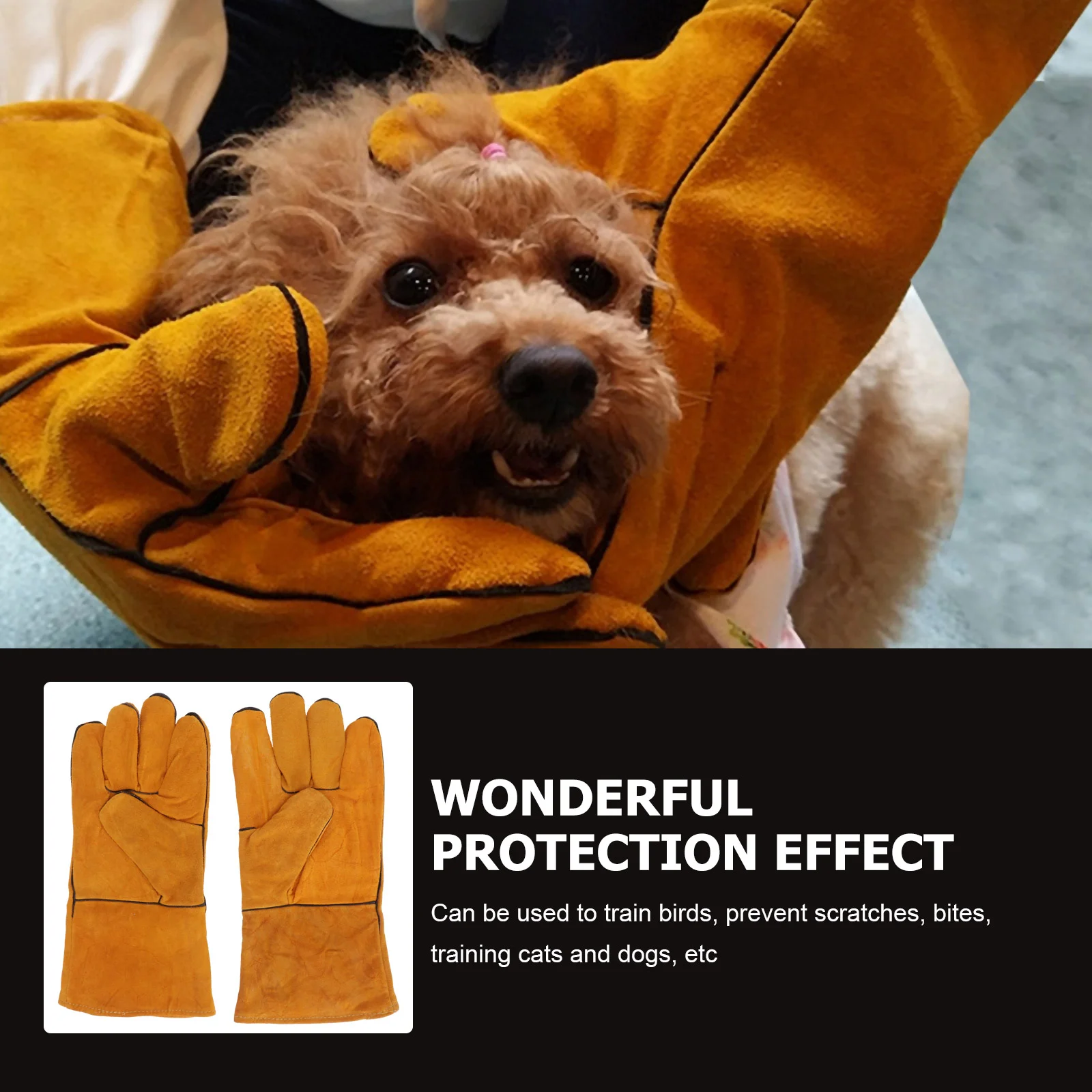 Guantes antimordeduras, forro protector de lana para manos, accesorio de alimentación para mascotas, cubierta de entrenamiento antimordida