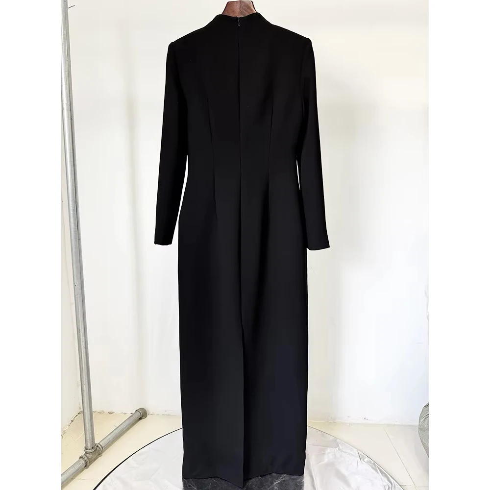 Elegant Evening Dresses Designer Party Vestido Women's Formal Birthday Long Sleeve Diamonds Beading Long Maxi Dress فساتين سهرات