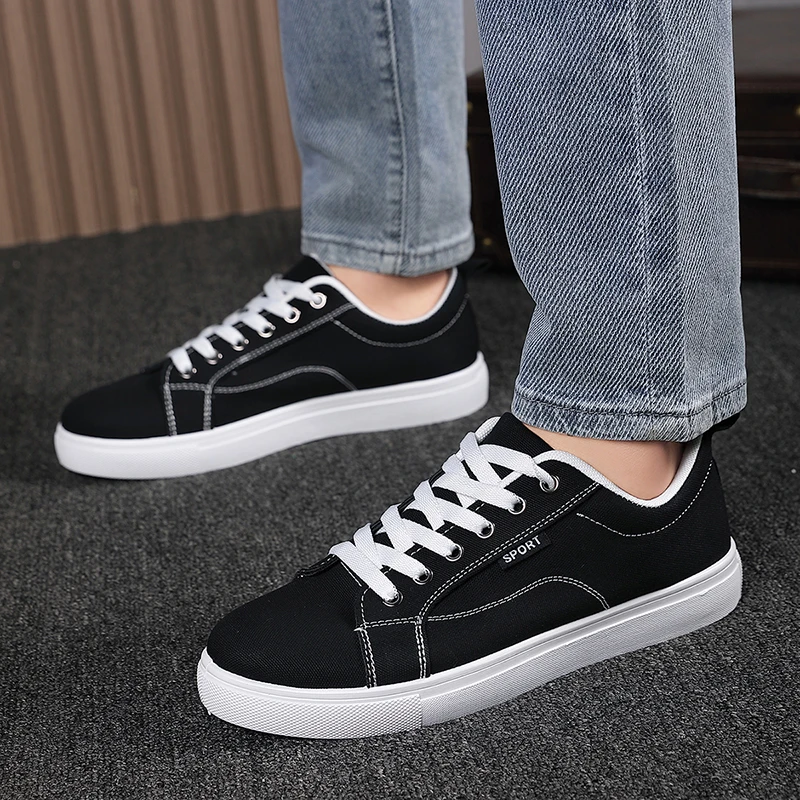 Mens Casual Shoes Cloth Lace-up Flat Shoes New Male Sneakers Luxury Design Canvas Shoes for Men Anti Slip Board Shoes Couple