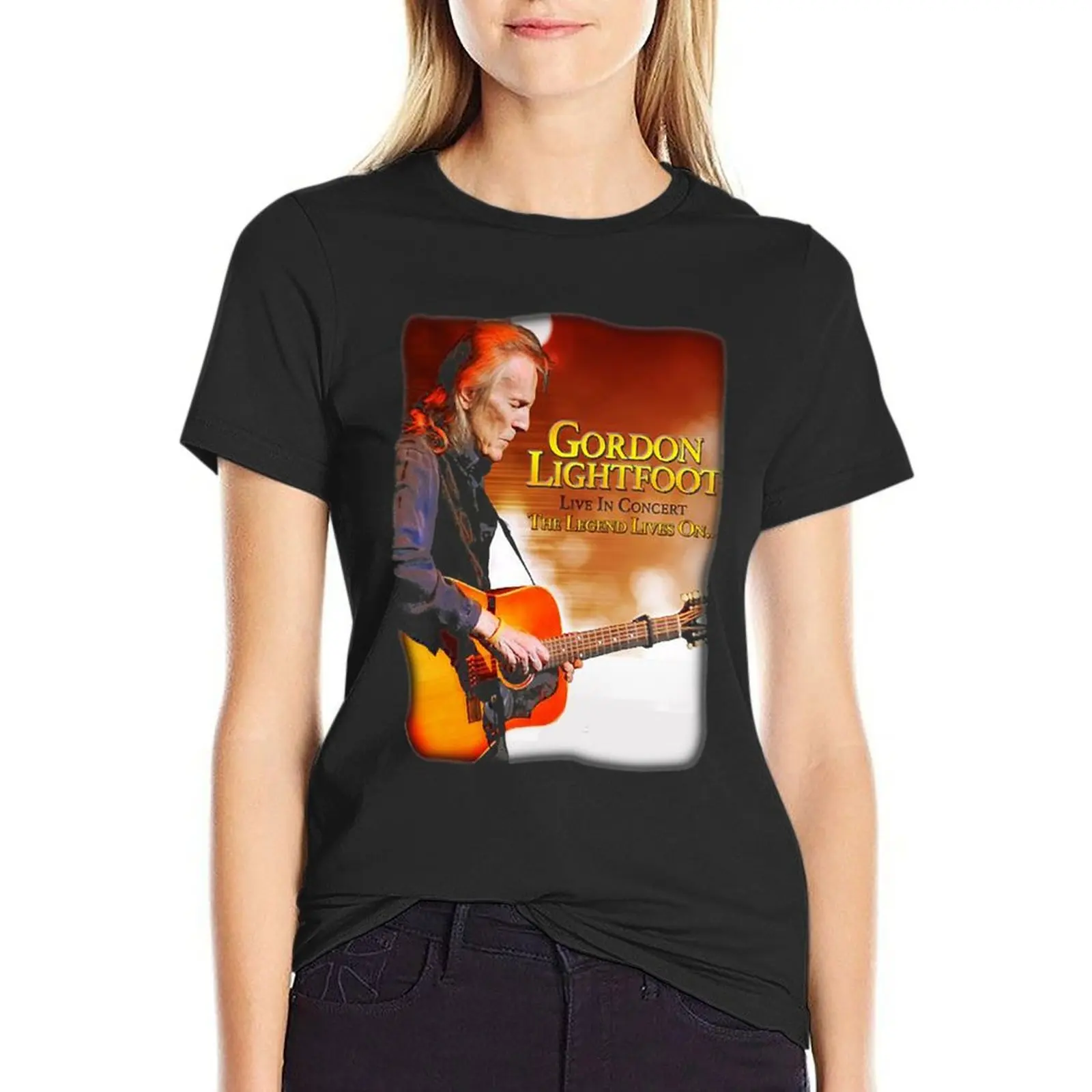 Vintage Retro Gordon Lightfoot Tour 2021 Concert Gifts Best Men T-Shirt oversized female customs summer tops womans clothing