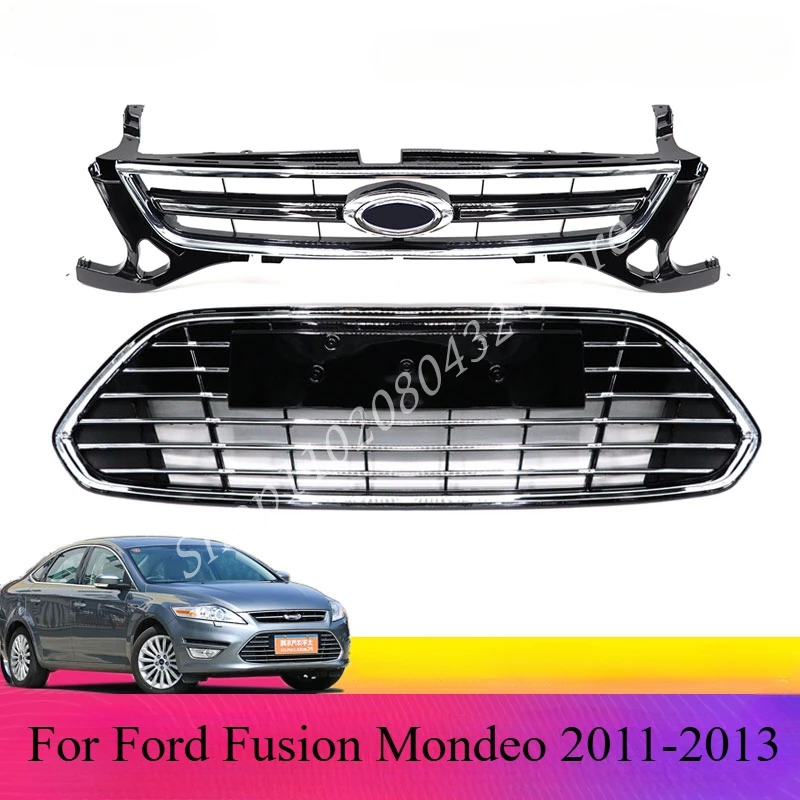 Front Bumper Center Upper Main Grill Grille For Ford Fusion Mondeo 2011-2013 Grill Hood Cover Exterior Accessories