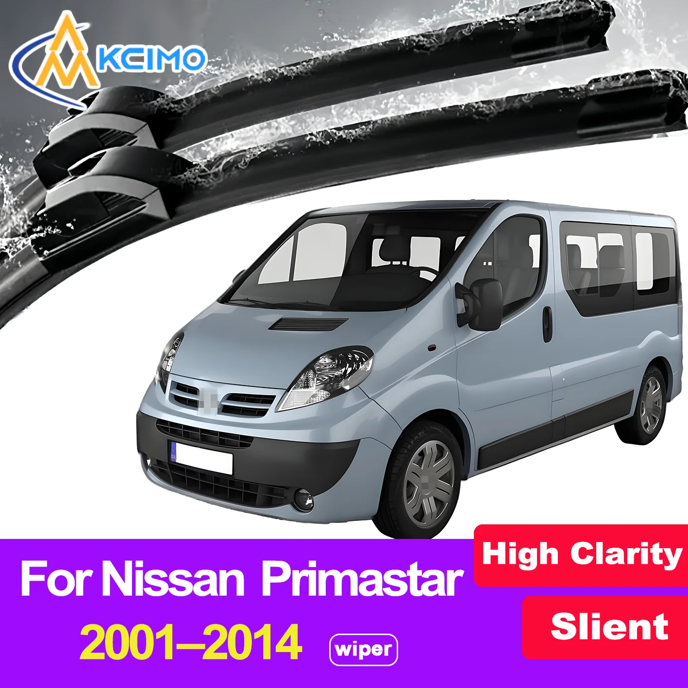 

2PCS HD Car Windscreen Wipers for Nissan Primastar 2001-2014 Renault Trafic Nissan Primastar Opel/Vauxhall Vivaro Front Windshie