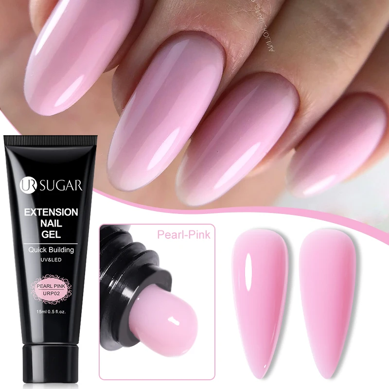 UR SUGAR 15ml Extension Nail Gel Polish Camouflage Nude Pink Semi Permanent UV Hard Gel Nails Finger Prolong Acrylic Varnish