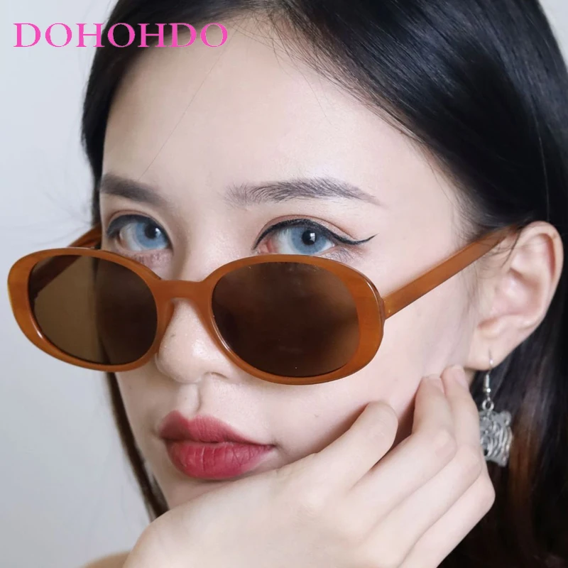 

Luxury Designer Small Oval Sunglasses For Women Men Classic Retro Shades UV400 Summer Traveling Driving Sun Glasses Gafas De Sol