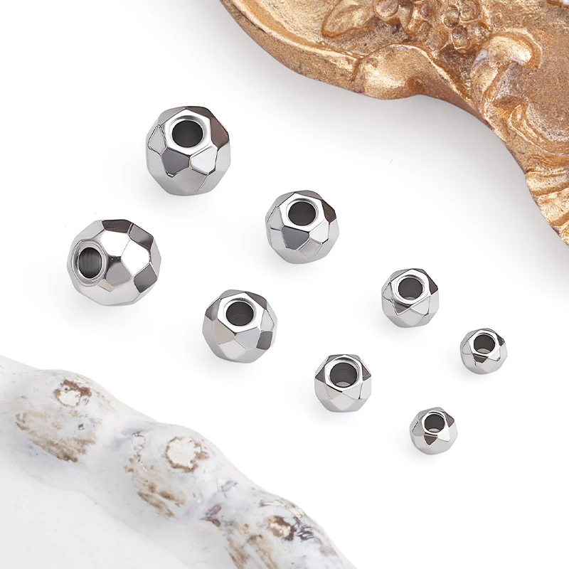 

Stainless Steel Charms 3/4/5/6mm Round Ball Unusual Beads Separators Jewelry Making Supplies Bracelet Necklace Crafts Materials