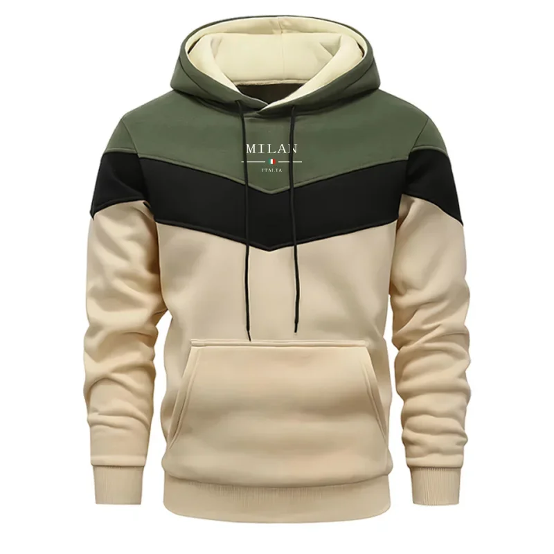 Herbst Winter Herren Hoodies Drucken Casual Tricolor Sweatshirts Im Freien Sport Jogging Herren Kleidung Qualität Straße Tops Trainingsanzug