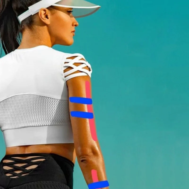 เทปคิเนซิโอเทปขนาด 2.5 ซม. x 5 ม. สำหรับยกกระชับใบหน้า คอ จมูก ลดเลือนริ้วรอย สติกเกอร์เทปสำหรับดูแลผิวหน้า ผ้าพันแผลยืดหยุ่น